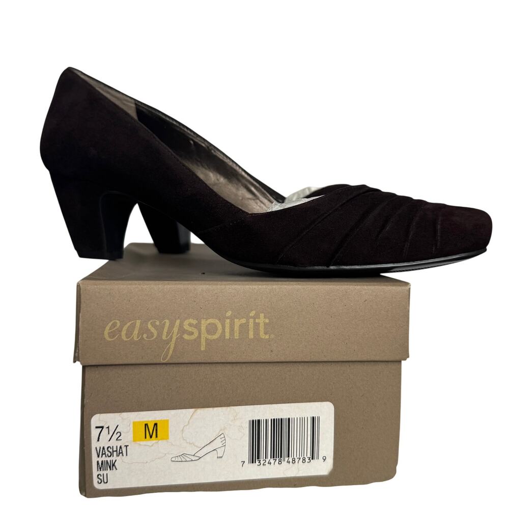 Easy Spirit Vashat Vintage 1990s Suede Leather Pumps Mink Brown Size 7.5